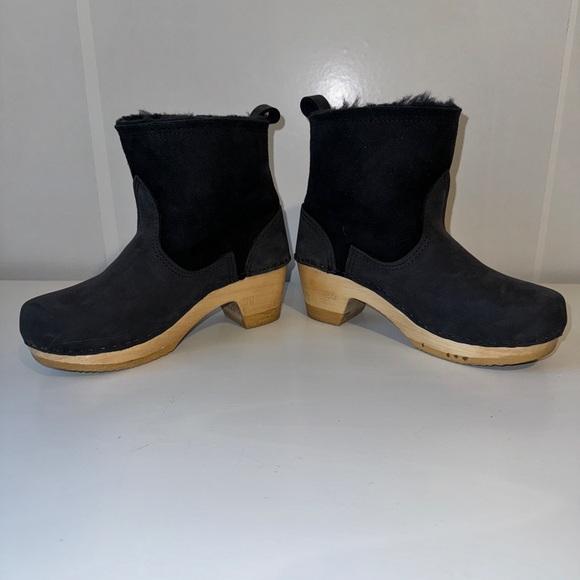 No.6 Pull-on Shearling Mid-Heel Boots Blue Suede size 36 Women SZ 6 EUC - Picture 3 of 10